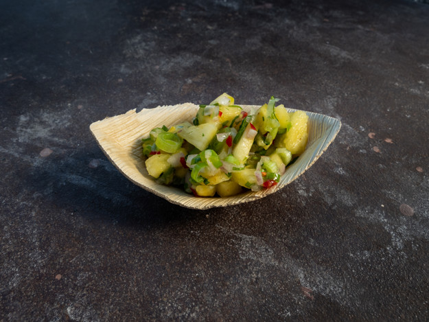 salsa av gul ananas, rød chili