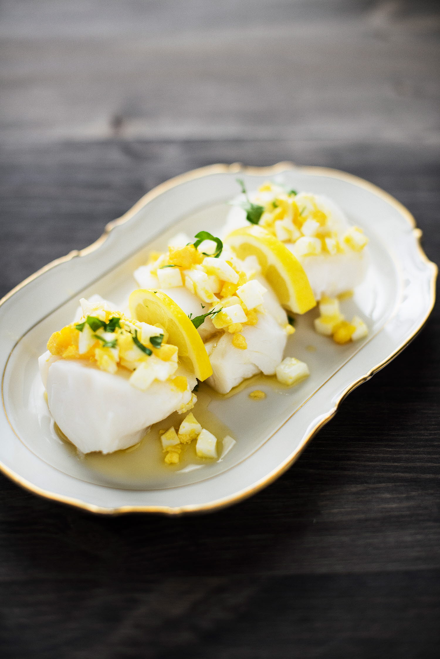 Kokt torskeloin med eggesmør