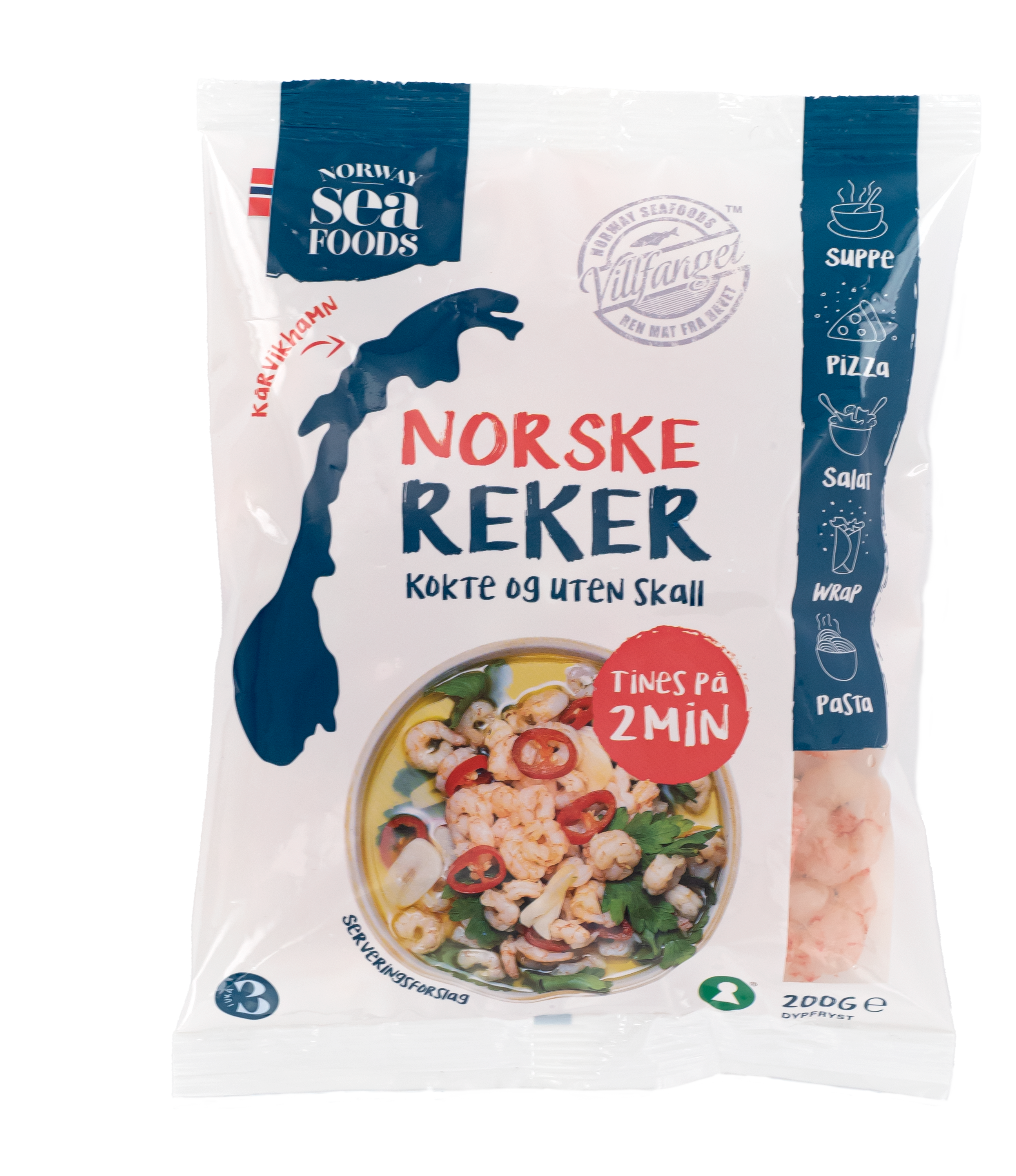 Reker i forpakningspose