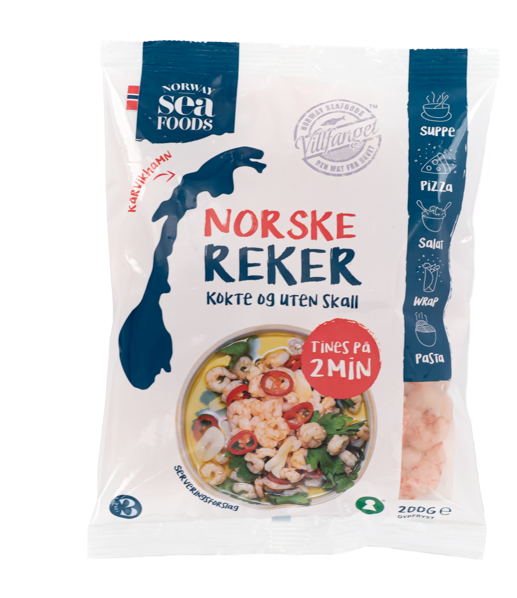 Reker i forpakningspose