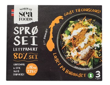 Sprø sei lettpanert forpakning