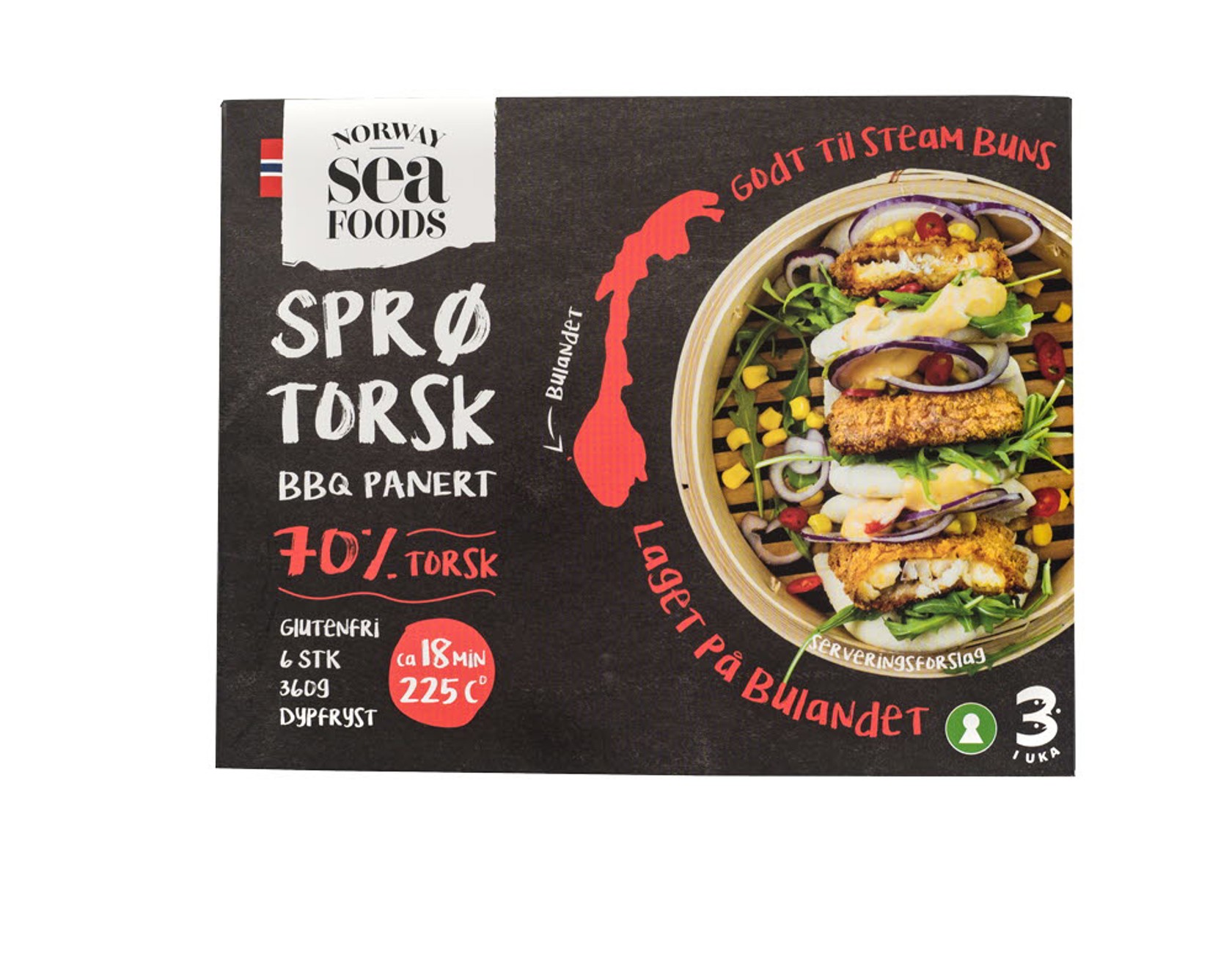 Sprø torsk BBQ forpakning
